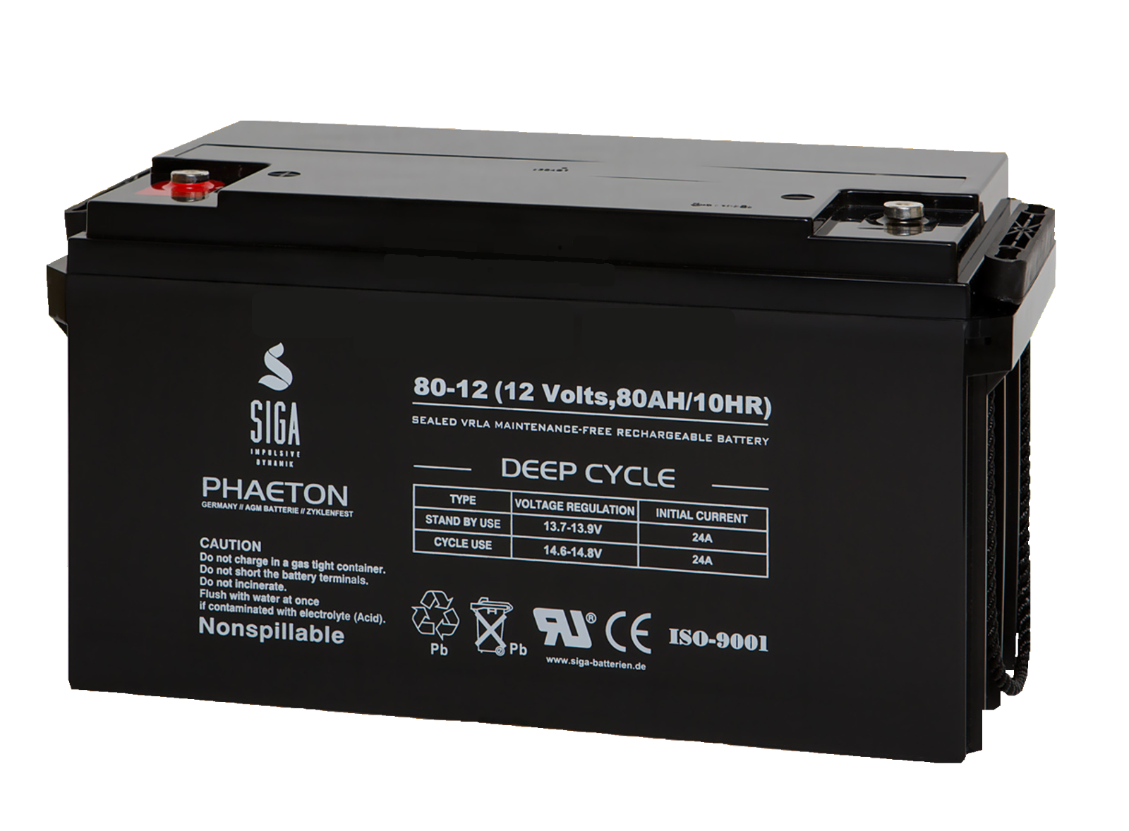 AGM Batterie 80Ah 12V batterie für Wohnwagen, Solarbatterie