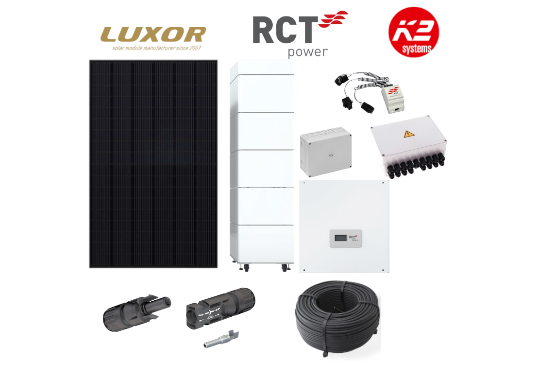 10 KWp PV-Anlage Mit Luxor Modulen + RCT Power Storage DC 10.0 + RCT ...