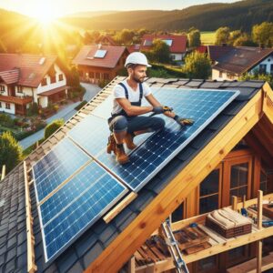 Ausbau erneuerbare Energien, Solarenergie, PV Anlage, Monteur