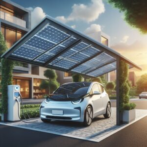 Solarzelle Funktion, Carport, E-Auto